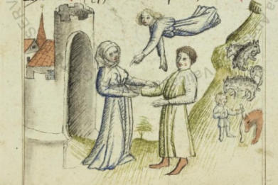 Rencontre à la Porte dorée avec un ange: représentation exceptionnelle de 1441 de la Bibliothèque Vaticane