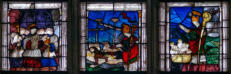 Scènes de la vie de saint Nicolas: Élection comme évêque de Myre  - Il fait décharger des bateaux de blé pour conjurer la famine - Il ressuscite trois enfants