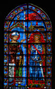 Saint Denis remet l'oriflamme de l'abbaye de Saint-Denis à Jean Clément du Mez
