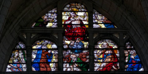 Le Christdu Jugement dernier entourés des intercesseurs, la Vierge, saint Jean et sainte Catherine